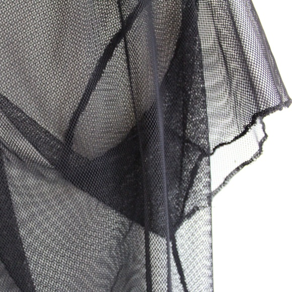 Short-sleeve Black Mesh Cover-up Dress - Picture 2 of 3